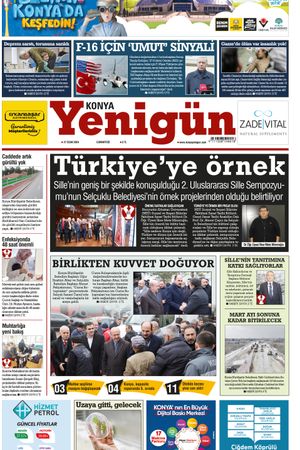 Konya Yenigün Gazetesi - 27.01.2024 Manşeti