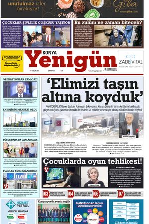 Konya Yenigün Gazetesi - 13.01.2024 Manşeti