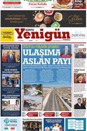 Konya Yenigün Gazetesi - 17.01.2024 Manşeti
