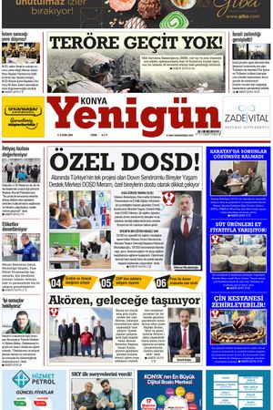 Konya Yenigün Gazetesi - 05.01.2024 Manşeti