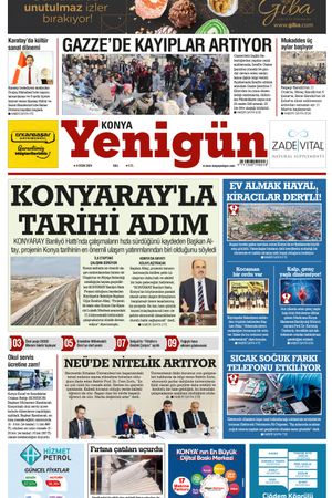 Konya Yenigün Gazetesi - 09.01.2024 Manşeti