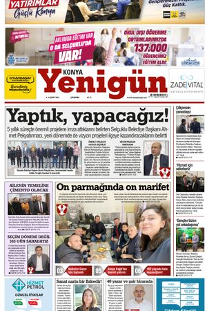 Konya Yenigün Gazetesi - 14.02.2024 Manşeti