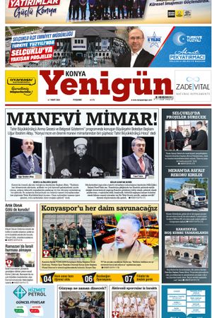 Konya Yenigün Gazetesi - 07.03.2024 Manşeti