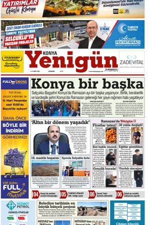 Konya Yenigün Gazetesi - 13.03.2024 Manşeti