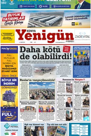 Konya Yenigün Gazetesi - 15.03.2024 Manşeti