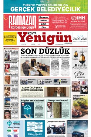 Konya Yenigün Gazetesi - 25.03.2024 Manşeti