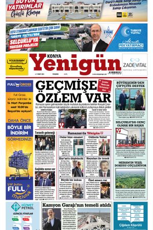 Konya Yenigün Gazetesi - 14.03.2024 Manşeti