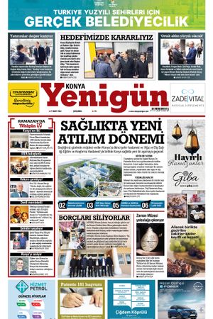 Konya Yenigün Gazetesi - 27.03.2024 Manşeti