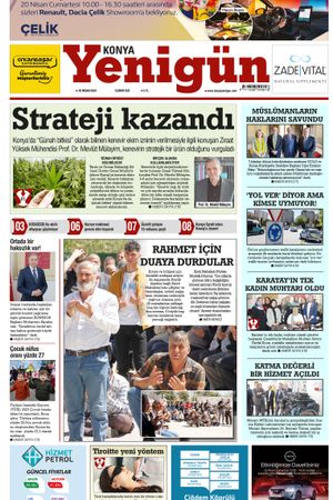 Konya Yenigün Gazetesi - 20.04.2024 Manşeti