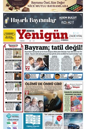Konya Yenigün Gazetesi - 09.04.2024 Manşeti