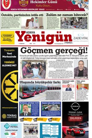 Konya Yenigün Gazetesi - 26.04.2024 Manşeti