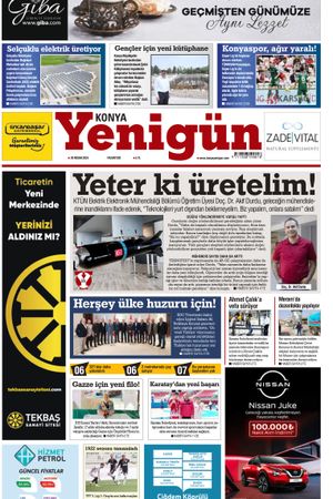Konya Yenigün Gazetesi - 29.04.2024 Manşeti