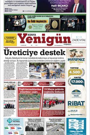 Konya Yenigün Gazetesi - 20.05.2025 Manşeti