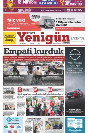 Konya Yenigün Gazetesi - 17.05.2025 Manşeti
