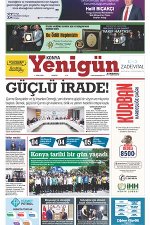 Konya Yenigün Gazetesi - 19.05.2025 Manşeti