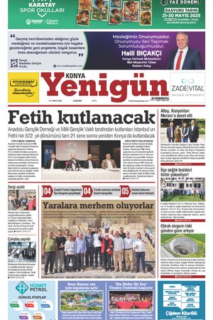Konya Yenigün Gazetesi - 21.05.2025 Manşeti