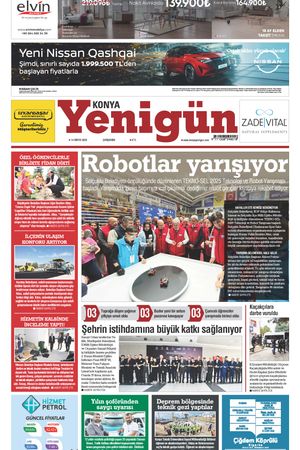 Konya Yenigün Gazetesi - 14.05.2025 Manşeti