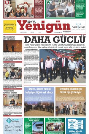 Konya Yenigün Gazetesi -26.07.2025 Manşeti