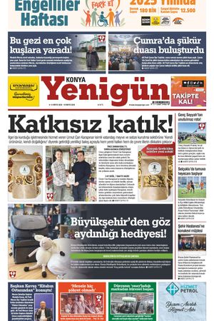 Konya Yenigün Gazetesi - 13.05.2026 Manşeti