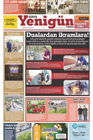 Konya Yenigün Gazetesi - 03.06.2026 Manşeti