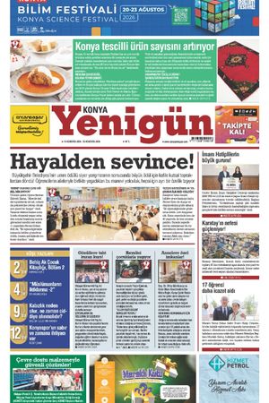 Konya Yenigün Gazetesi - 19.08.2026 Manşeti