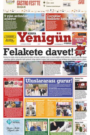 Konya Yenigün Gazetesi - 02.09.2026 Manşeti