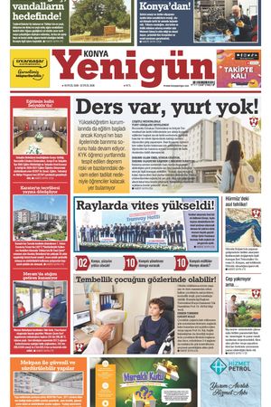 Konya Yenigün Gazetesi - 16.09.2026 Manşeti